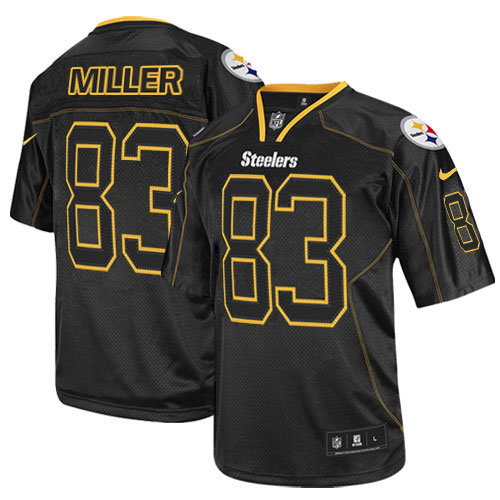 Men's Elite Heath Miller Nike Jersey Lights Out Black - #83 NFL Pittsburgh Steelers